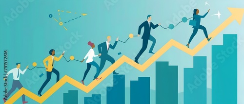 engaging visuals illustrating the impact of effective leadership on business growth