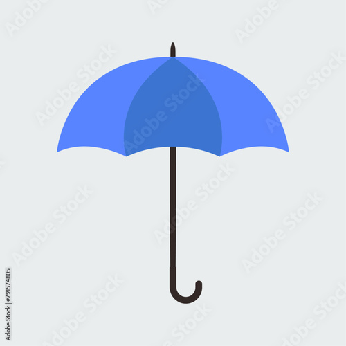 Blue Umbrella isolated on gray background