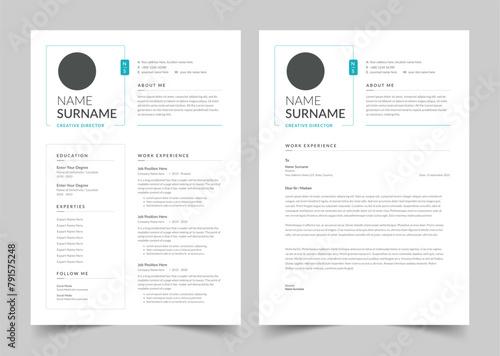 Clean Resume Layout, Minimalist resume CV template, Resume design template
