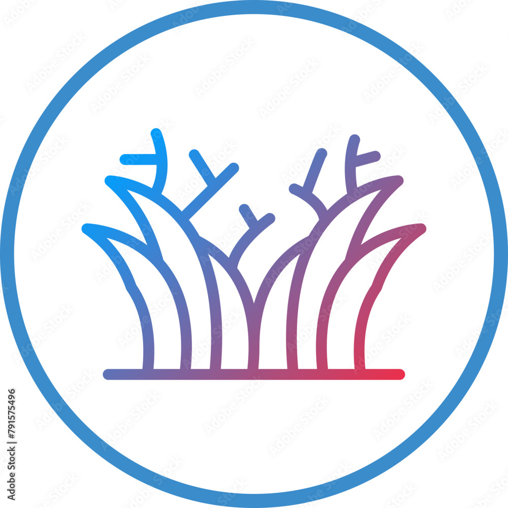 Fototapeta premium Desert Grass Icon Style