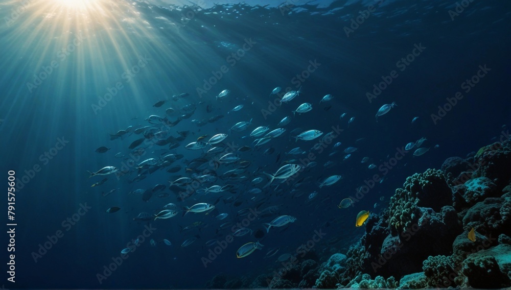 Fototapeta premium underwater scene with bubbles