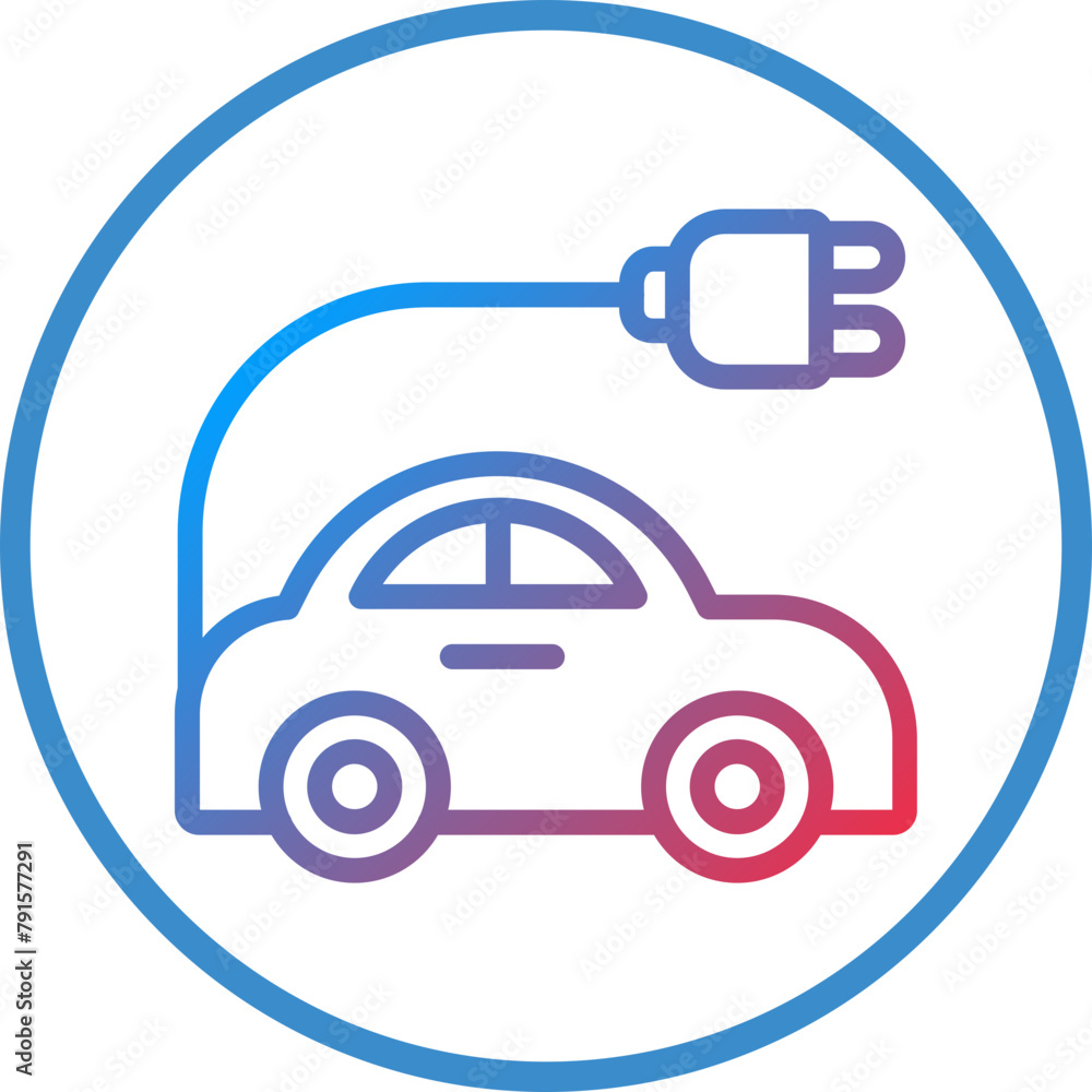 Electric Car Icon Style Electric Car Icon Style