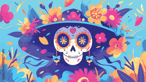 Flower icon for mexican holiday Day od the Dead vec