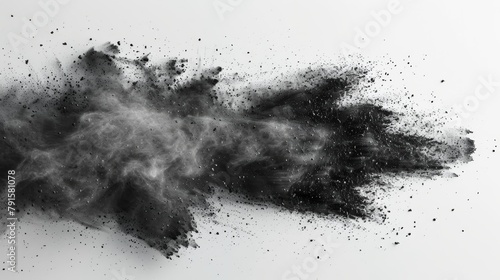 Explosive Black Charcoal Dust Gunpowder Debris Generative AI photo