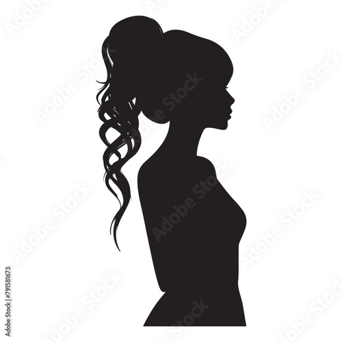 Silhouette of a Minimalist Hair Stylist vector art