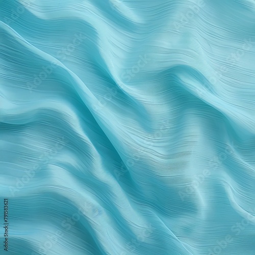 Sky Blue linen fabric with abstract wavy pattern. Background and texture for design  banner  poster or packaging textile product. Closeup. with copy space 
