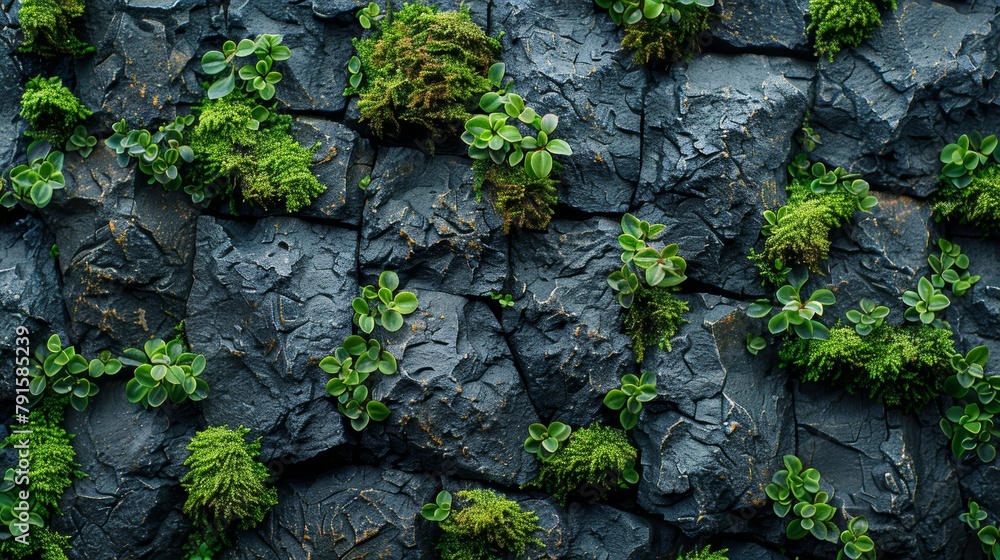 Lush Green Moss Texture Background Generative AI