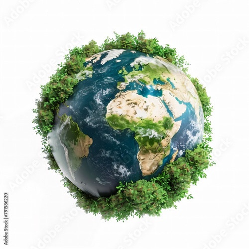 An image celebrating Green Earth Day, featuring eco-friendly and sustainable resources on an isolated white background, promoting care for the environment and ecology