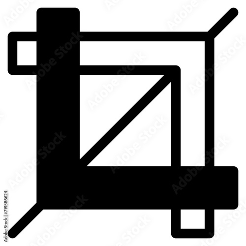 Vector Icon for Cut tool, crop, image, cropping, frame