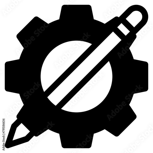 Vector Icon for gear, edit, information, design, description