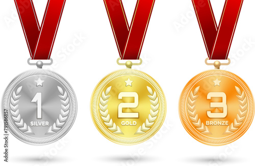 Gold silver bronze medals