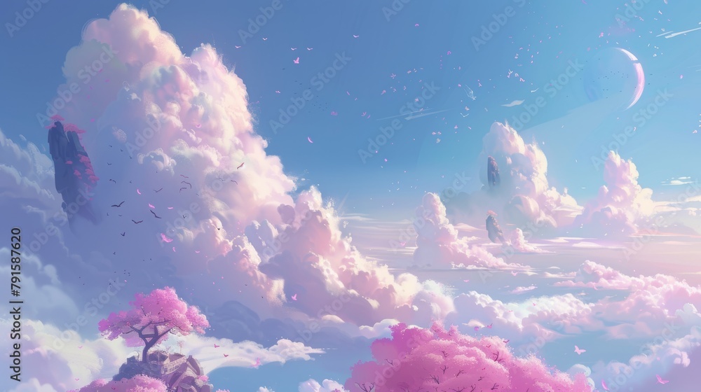 The blissful nature of heaven in illustrations AI generated illustration The blissful nature of heaven in illustrations AI generated illustration