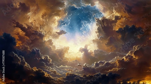 The celestial beauty of heaven in artwork AI generated illustration