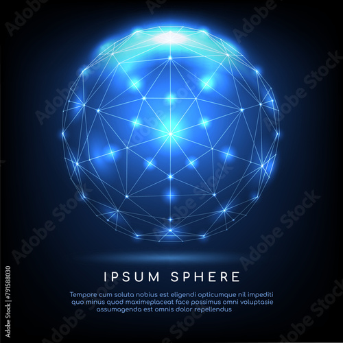 Futuristic polygonal sphere