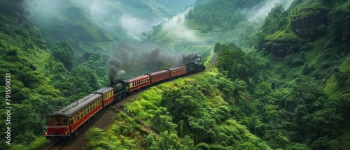 A train ride through the misty mountains