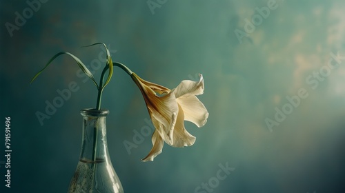 Wilted Flower in Vase photo