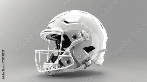 Modern White American Football Helmet Safety 