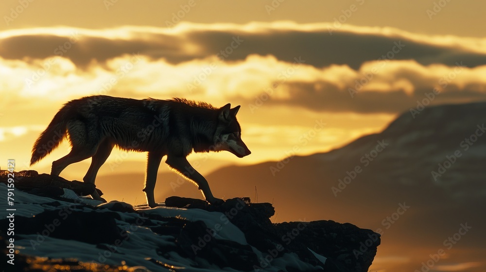 Majestic Wolf on Mountain Ridge Majestic Wolf on Mountain Ridge