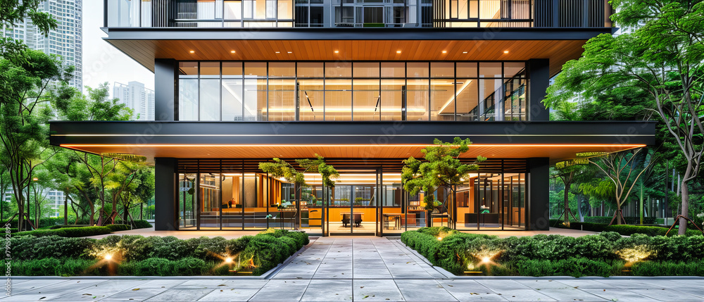 Sleek Urban Office Building with Modern Facade and Contemporary Design, Dynamic City Architecture Sleek Urban Office Building with Modern Facade and Contemporary Design, Dynamic City Architecture
