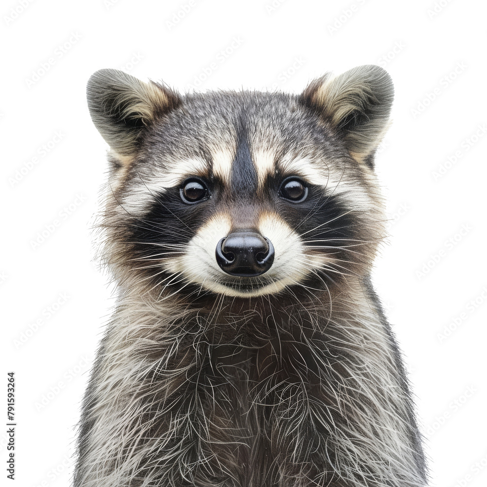 raccoon isolated on background.