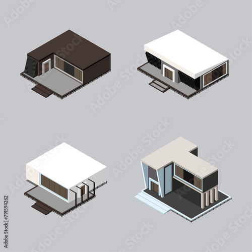 minimalist home options vector set photo