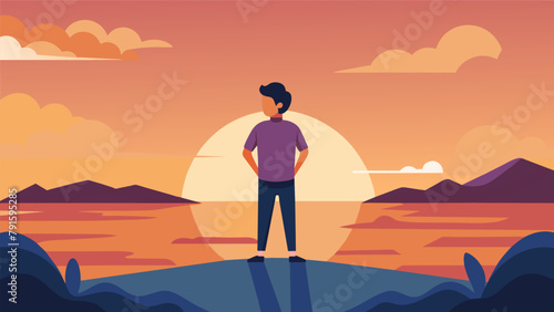 An individual stands tall and confident surrounded by a serene sunset and the words Martial arts builds confidence and resilience making you