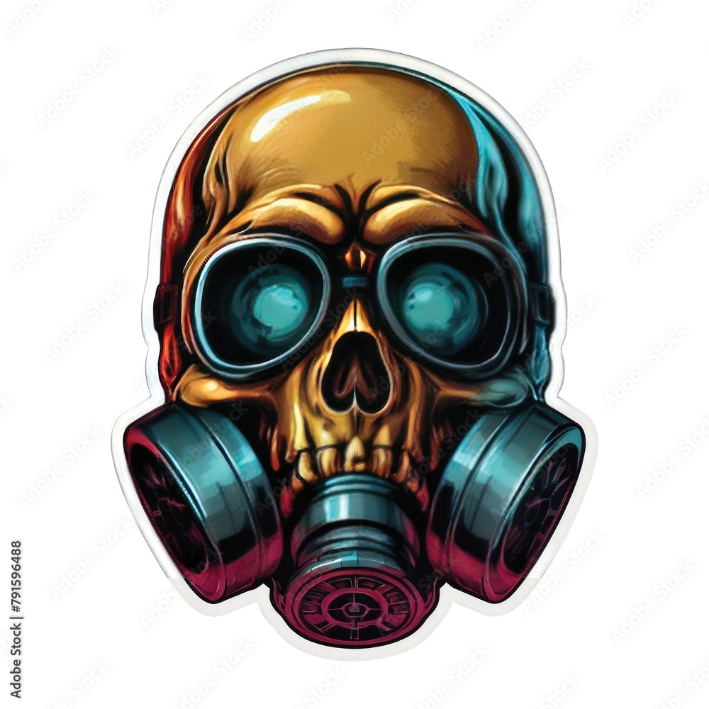 illustration of skull and gas mask illustration of skull and gas mask
