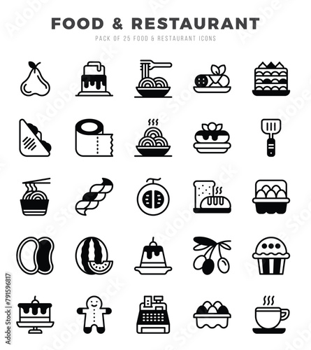 Food and Restaurant icons set. Vector illustration.