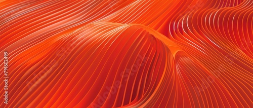 Abstract texture red orange background banner panorama long with 3d geometric striped lines waves curves gradient shapes for website, business, print design template paper pattern illustration