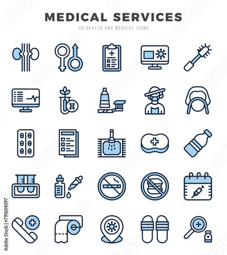 MEDICAL SERVICES Icon Bundle 25 Icons for Websites and Apps