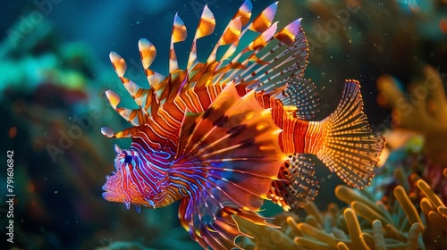 Underwater World Photos capturing the vibrant and diverse marine life underwater including coral reefs colorful fish and exotic sea creatures  AI generated illustration photo