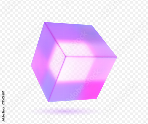3d vector render glass cube set.