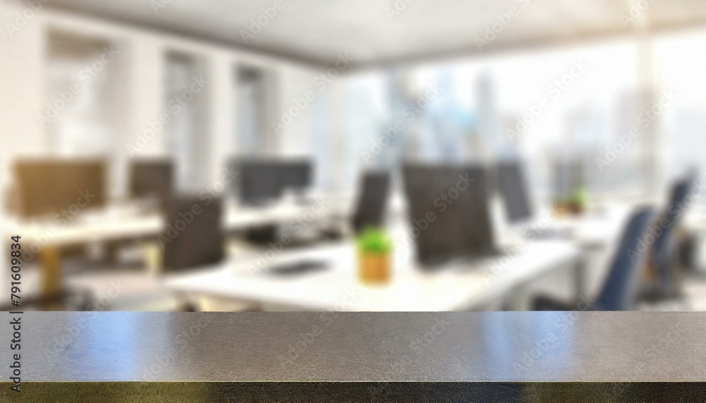 Table Top and Blurred Office Background