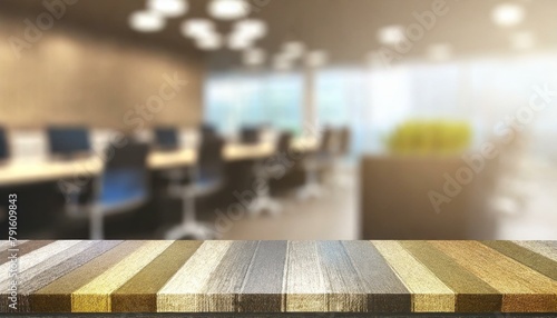 Focus on Table Top with Blurred Office Background