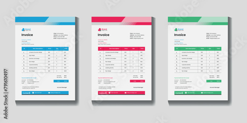Creative corporate invoice design vector template