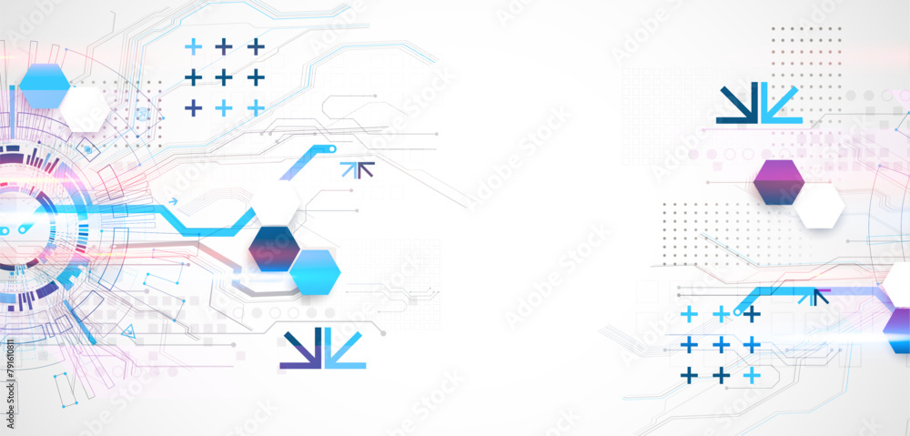 Obraz premium Abstract vector background on a technological theme.