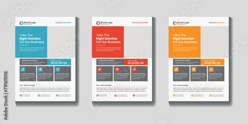 Corporate flyer design layout vector template