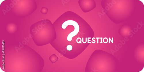 A poster with question marks. A question that needs an answer. Elements for transmitting information.