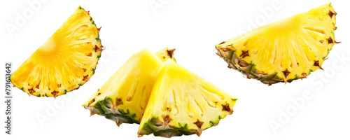 Pineapple slice isolated on transparent background