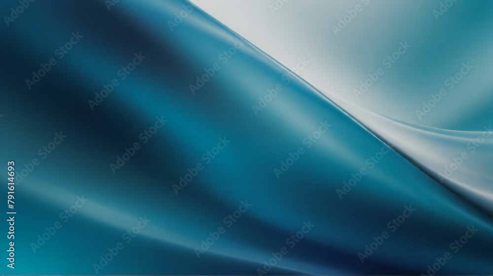 Obraz premium Bright cyan smooth blurred wavy abstract elegant background.Ai generative