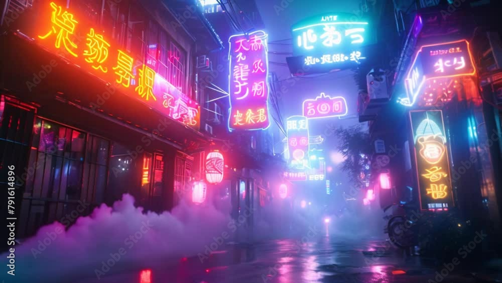 Luminous Tokyo: A Cyberpunk Evening. Generative ai