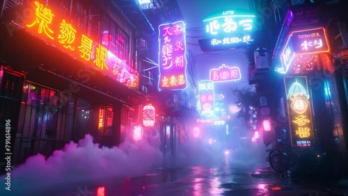 Luminous Tokyo: A Cyberpunk Evening. Generative ai photo