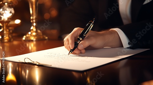 A fountain pen being used to sign a contract, symbolizing the beginning of a new chapter in someone's life