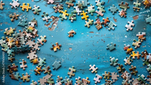 Jigsaw puzzle texture. Generative AI