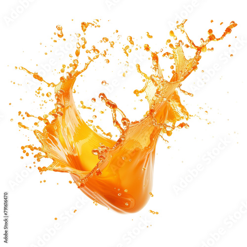 Orange splash isolated on transparent background