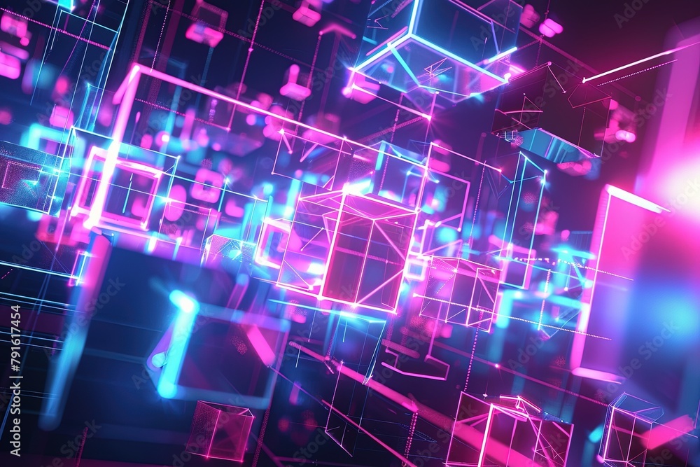 Colorful Holographic Geometric Shapes Stack on Dark Background - 3D Digital Art in Blue, Purple, and Green
Colorful Holographic Geometric Shapes Stack on Dark Background - 3D Digital Art in Blue, Purple, and Green