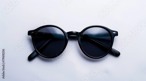 Isolated on a white background, black sunglasses