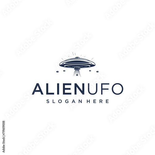 Alien UFO logo vector illustration