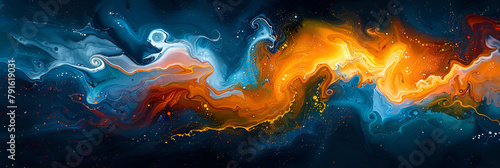 Abstract Painting with Blue, Orange, and Yellow,
A fire and ice wallpaper

