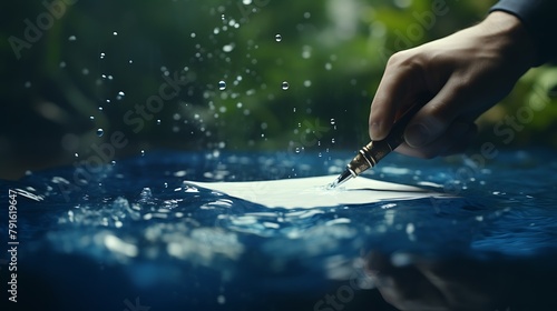 A slow-motion sequence captures the moment a fountain pen makes contact with the paper, the ink spreading elegantly across the contract as it solidifies a multi-million-dollar deal, accompanied by a s photo